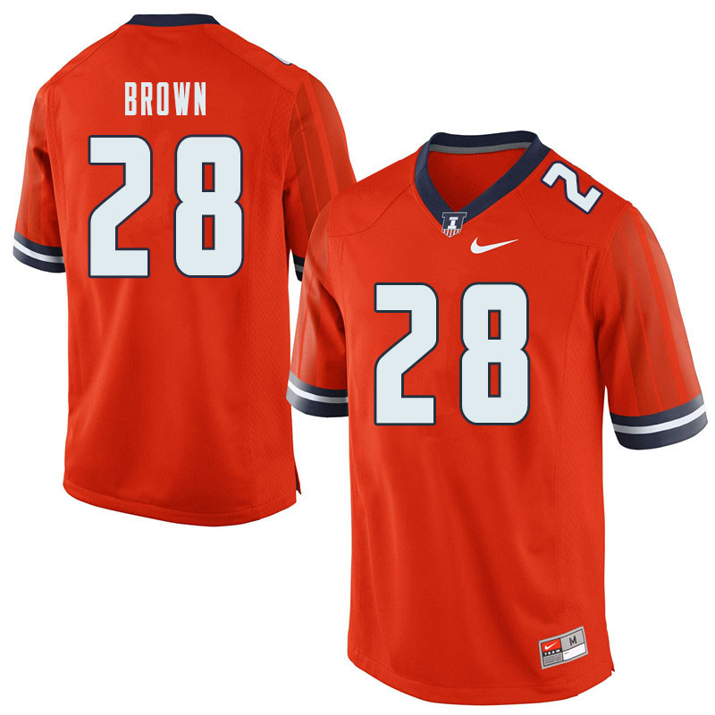 Men #28 Chase Brown Illinois Fighting Illini College Football Jerseys Sale-Orange